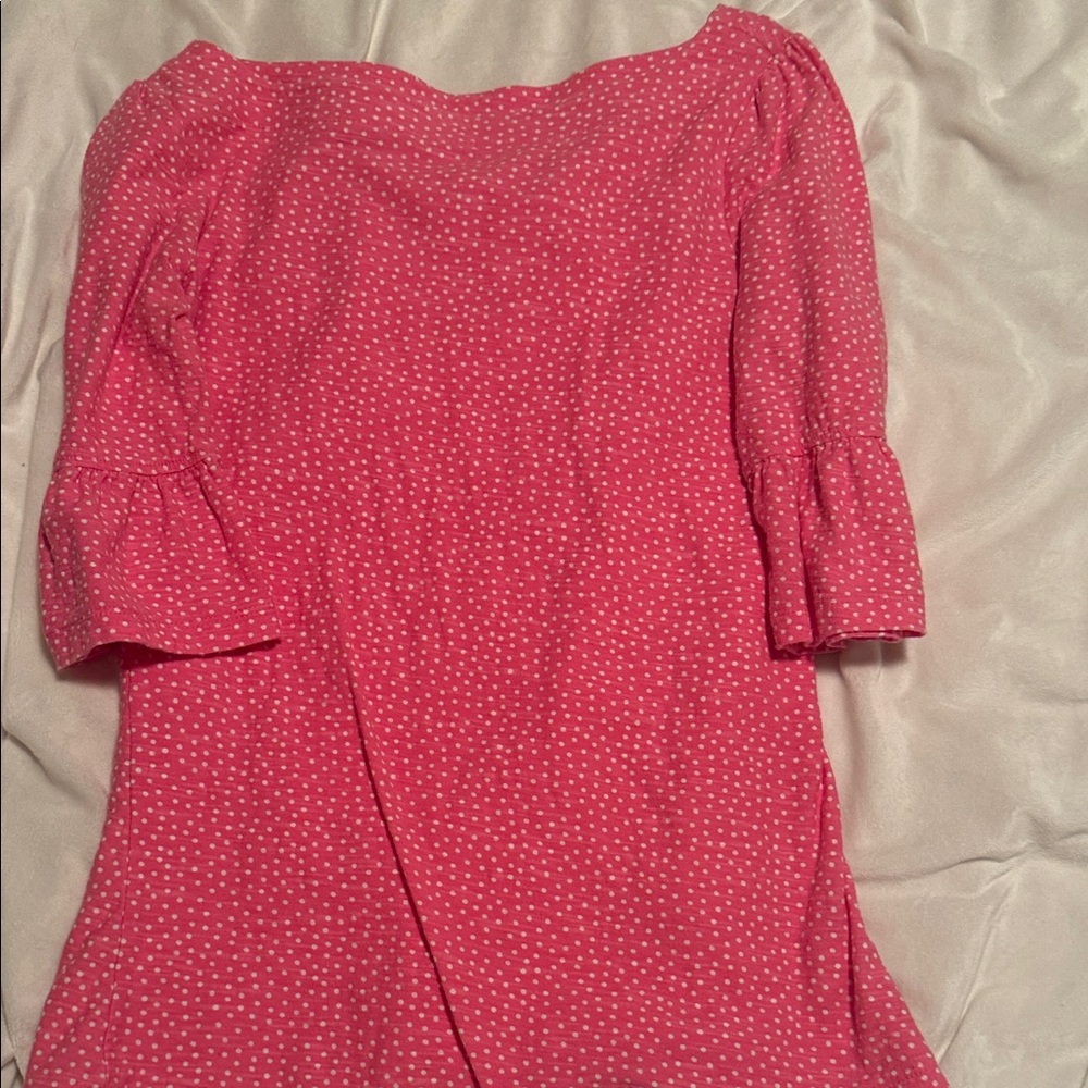 Lilly Pink Polka Dot Off-Shoulder top